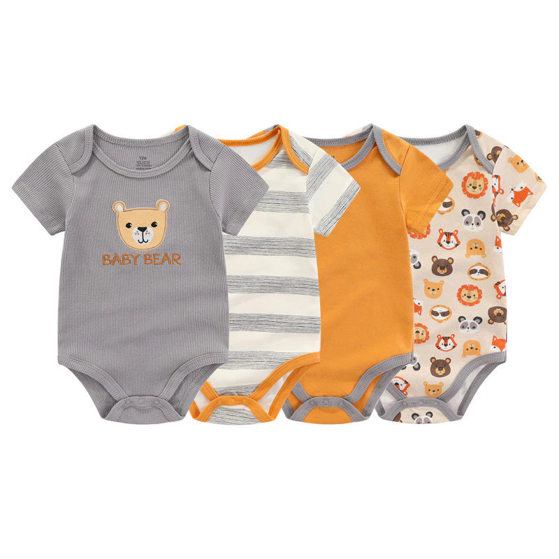 Kit 4 Bodys estampados menino 3-6 meses